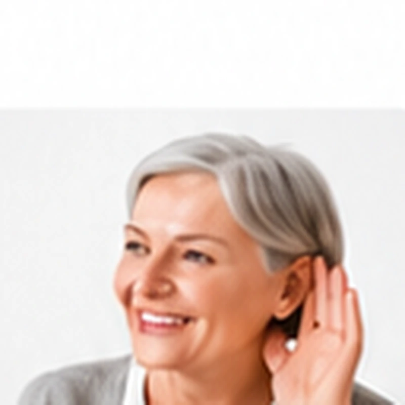Mujer comprobando su audición